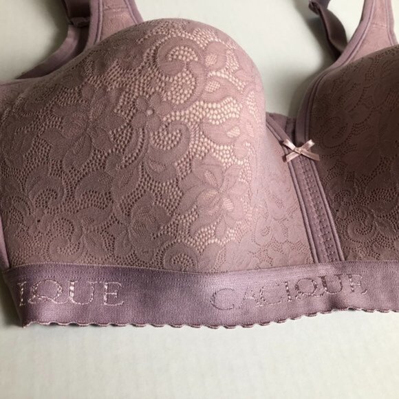 Lane Bryant Cacique Purple lace cotton lightly lined No-Wire bra Size 42DD - Picture 4 of 9